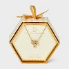 14K Gold Dipped Cubic Zirconia Rondelle Initial Necklace - A New Day™ Gold - 3 of 4
