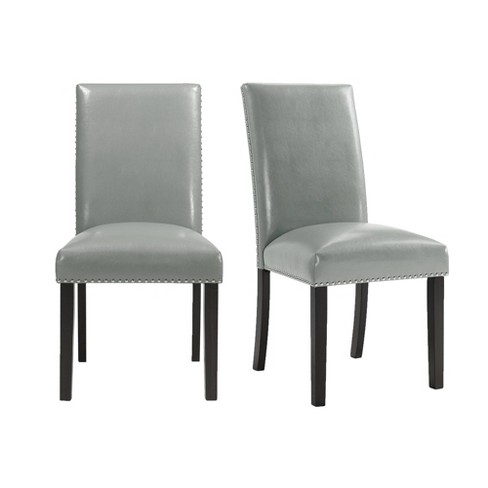 Grey faux leather chairs new arrivals