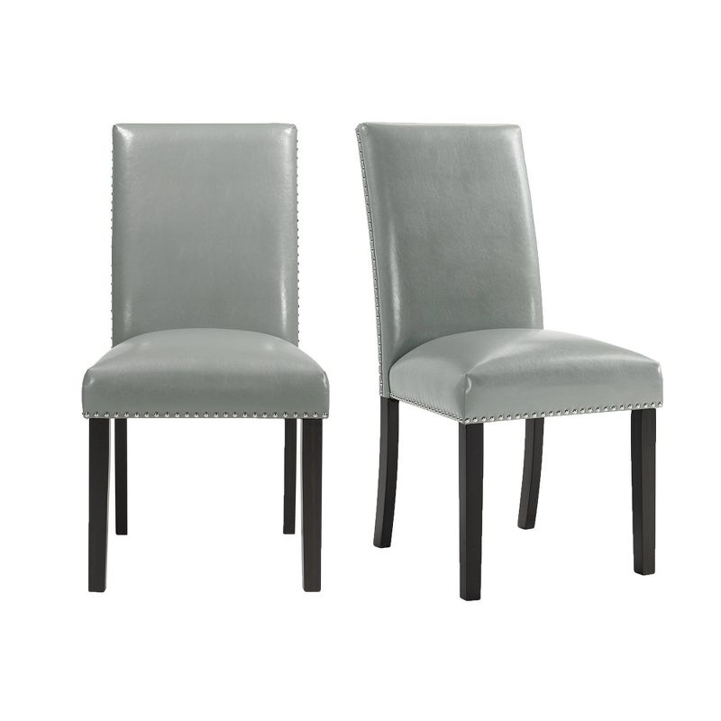 Set of 2 Pia Faux Leather Dining Side Chairs Gray - Picket House Furnishings, 1 of 9