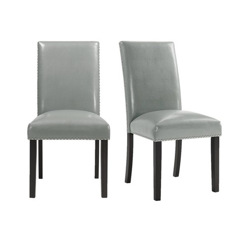Set Of 2 Pia Faux Leather Dining Side, White Leather Dining Side Chair