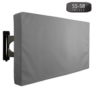 Outdoor TV Cover for Patio – Universal Weatherproof Television Protector – Fits Most TV Mounts & Brackets – Waterproof & Dustproof - Grey - 1 of 4