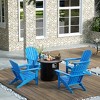 WestinTrends Outdoor Patio Adirondack Chair With Round Fire Pit Table Sets - 2 of 2
