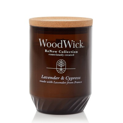 WoodWick ReNew Recycled Glass Lavender and Cypress Candle 13oz