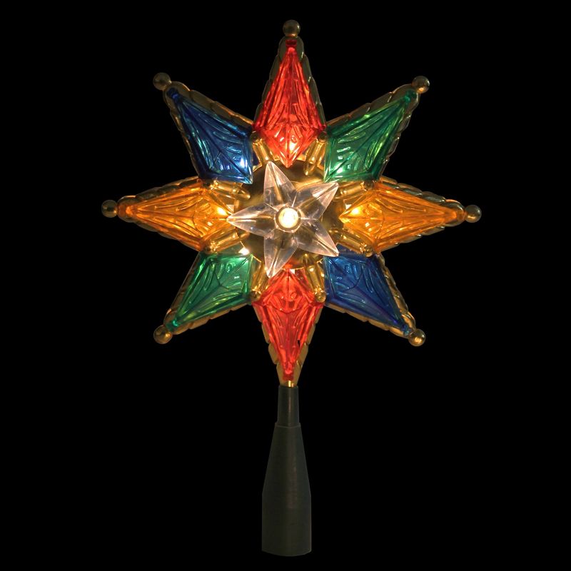 Northlight 8" Lighted Multi Color 8-Point Star Christmas Tree Topper - Clear Lights, 2 of 6