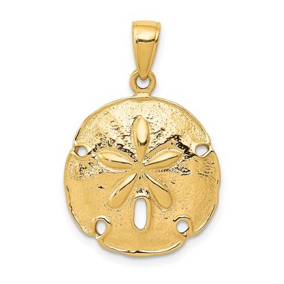 Black Bow Jewelry 14k Yellow Gold 18mm Sand Dollar Pendant