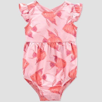 Image of Baby Girls' Angel Fish Romper - Just One You® made by carter's Pink 18M