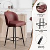 Red PU Leather Bar Height Bar Stool, Set of 2, 360° Swivel Upholstered Bar Stool - 4 of 4