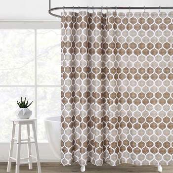 Fabric Shower Curtain for Bahthroom with Geometric Pattern