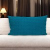 HomeRoots 14" X 26" Teal Cotton Lumbar Throw Pillow with Texture - 2 of 4