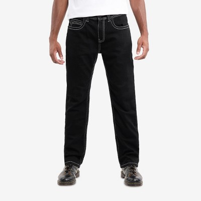 CULTURA Men's Saddle Stitch Relaxed Slim Fit Jeans