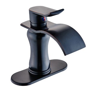 BWE Waterfall Single Hole Single-Handle Low-Arc Bathroom Faucet With Pop-up Drain Assembly - 1 of 4