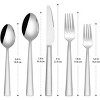 Aoibox 10-Piece Stainless Steel Flatware Set for 2, Square Edge Cutlery with Knives, Forks, Spoons, Mirror Polished Dishwasher Safe for Home, Hotel - 2 of 4