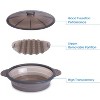Itopfox Microwave Steamer Cooker Collapsible Bowl with Handle Lid for Vegetables Fish Meal Prep Food Silicone Steamer Cookware Dishwasher Safe, Black - 3 of 4