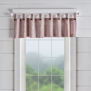 Elrene Tucker Ticking Stripe Button Tab Top Window Kitchen Valance - Elrene Home Fashions - 1 of 4