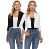 Women’s 3/4 Sleeve Cropped Cardigan Sweaters Open Front Knit Short Bolero Shrugs - 3 of 4