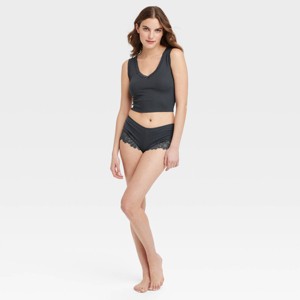 Women's Lace Trim Ribbed Pajama Tank Top - Colsie™ - 1 of 3