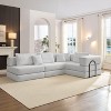 Whisen 118.2" L-Shaped Modular Sectional Sofa Set with 6 Pillows, Oversized Upholstered DIY Combination - 3 of 4