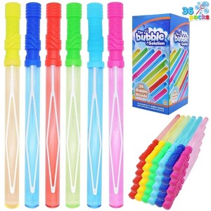 Joyfy 6/12/24/36 Pcs 14.6’’ Bubble Wands Bulk Set with Refill Solution for Kids Toddlers Summer Outdoor Play, Party Favor, Birthday Gift - 1 of 4
