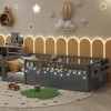 JUJABU Twin Wood Floor Bed Frame with High Rails, Built-In Light & Storage Shelf for Kids - 3 of 4