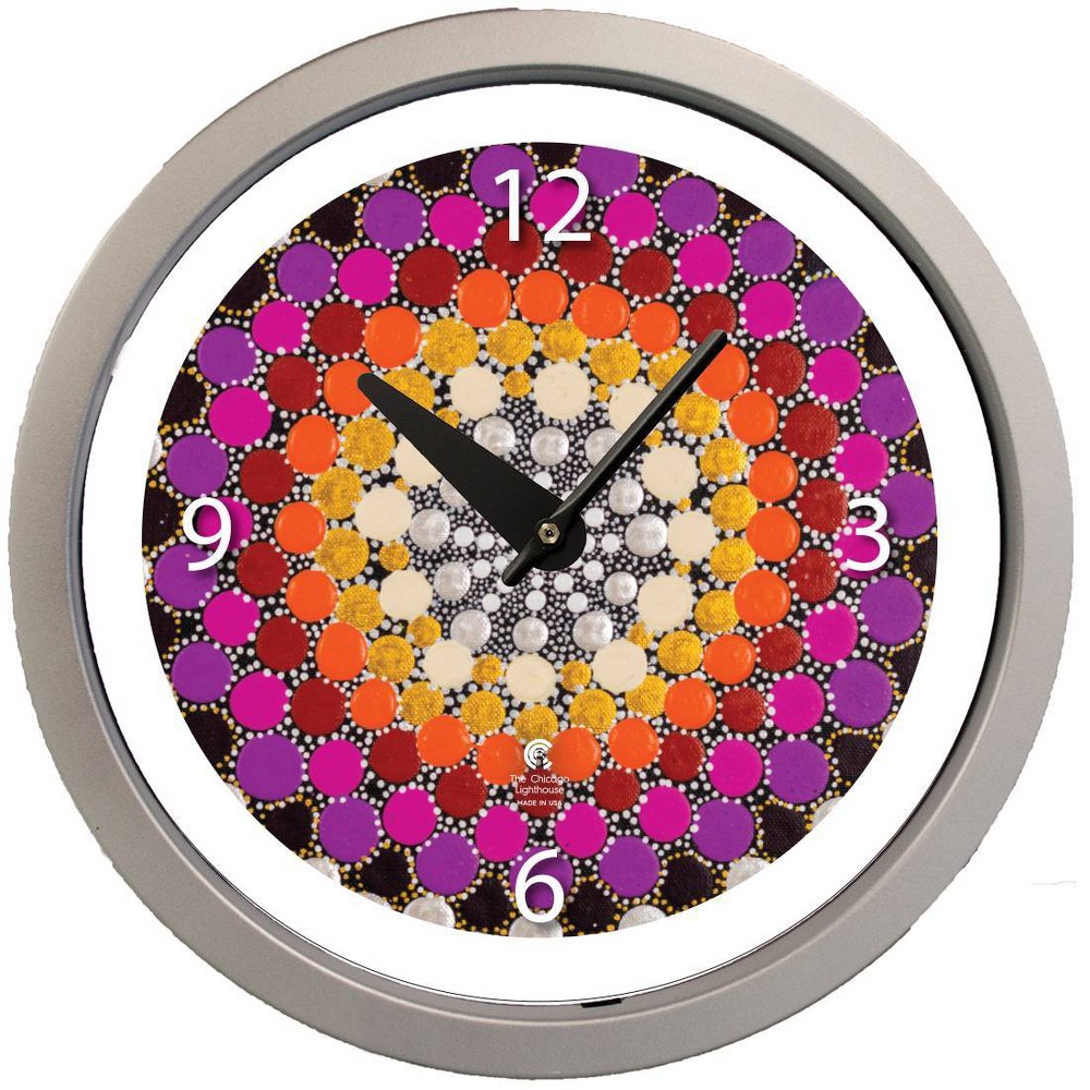 Photos - Wall Clock 14.5" Artist Series Amy Diener Warm Decorative Clock Silver - The Chicago