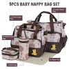 5Pcs Baby Nappy Diaper Bags Set Mummy Diaper Handbags with Diaper Pad Food Bag Bottle Bag Travel Tote Bags For Mom Dad - 2 of 4