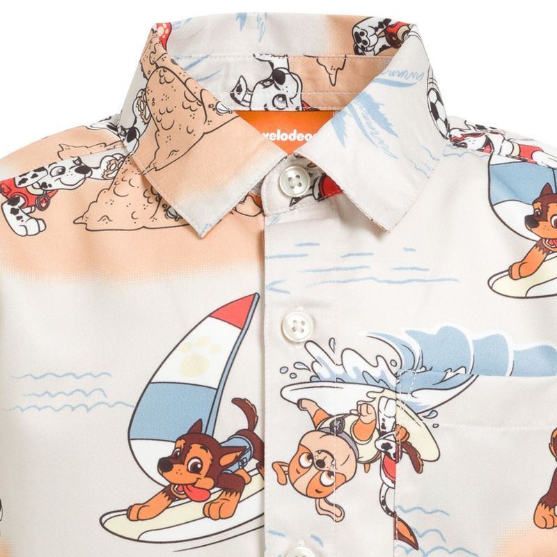 Paw Patrol Rubble Marshall Chase Hawaiian Button Down Shirt Toddler to Big Kid, 5 of 10
