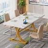 Tribesigns 5FT Conference Table for 4 to 6, Modern Meeting Table with Faux Marble Tabletop, Business Seminar Tables for Home Office - 2 of 4