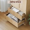 Bedroom Wooden Armoire Wardrobe Closet, Wardrobe Armoire Cabinet with 2 Drawers, Freestanding Armoire with Shelves & Hanging Rod - 4 of 4