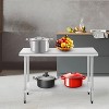 FDW 24/36/48/60in Stainless Steel Kitchen Work Table with  Adjustable Table Foot & Under Shelf Storage - 2 of 4