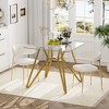 Lirago Rectangular Tempered Glass Dining TableSpace Saving for 2-4 People Sturdy Metal Legs Ideal  Gold 30.3"H x 35.4"D x 35.4"W - 2 of 4