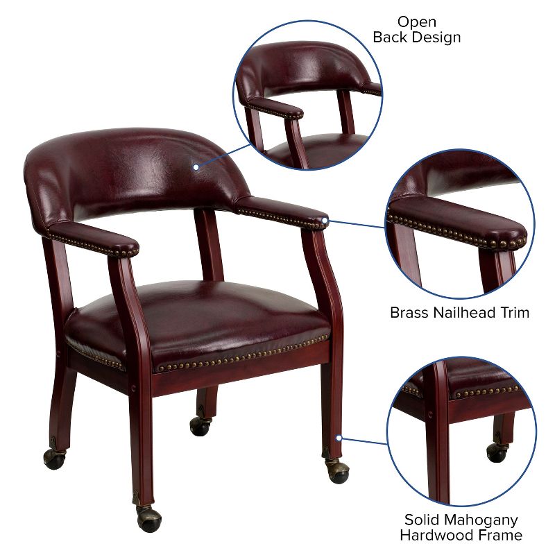 Emma and Oliver Conference Chair with Accent Nail Trim  and Casters, 3 of 11