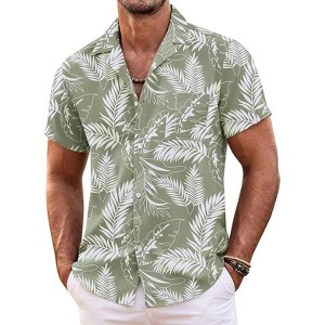 COOFANDY Hawaiian Shirt Short Sleeve Button Down Shirts Camp Collar Shirt - 1 of 4