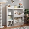 Kids Bookshelf and Toy Storage Organizer, 3-Tier Toddler Bookshelf Wooden Bookcase, 5 Cube Double Sided Toy Storage Display,for Kids Room - 4 of 4