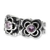 Black Bow Jewelry Sterling Silver and Pink Cubic Zirconia Connector Bead Charm - 2 of 4