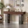 PAKASEPT 63" Extra Long Console Table with 3 Drawers, Wooden Narrow Entryway Table, for Hallway, Living Room, Brown - 3 of 4