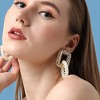 SOHI Women's White Link Drop Earrings - 3 of 3