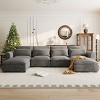 U-shaped Freely Transformable Modular Corner Sofa,Linen-Like Fabric Sectional Couch with Storage Ottomans,Versatile Living Room Sofa-Cuddlewood - 2 of 4