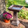 Sunnydaze Outdoor Glass Fiber Reinforced Concrete Patio Garden Simply Square Modern Bird Bath - 23" - 4 of 4