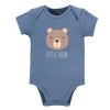 Hudson Baby Infant Boy Cotton Bodysuits 3pk, Little Bear - 2 of 4