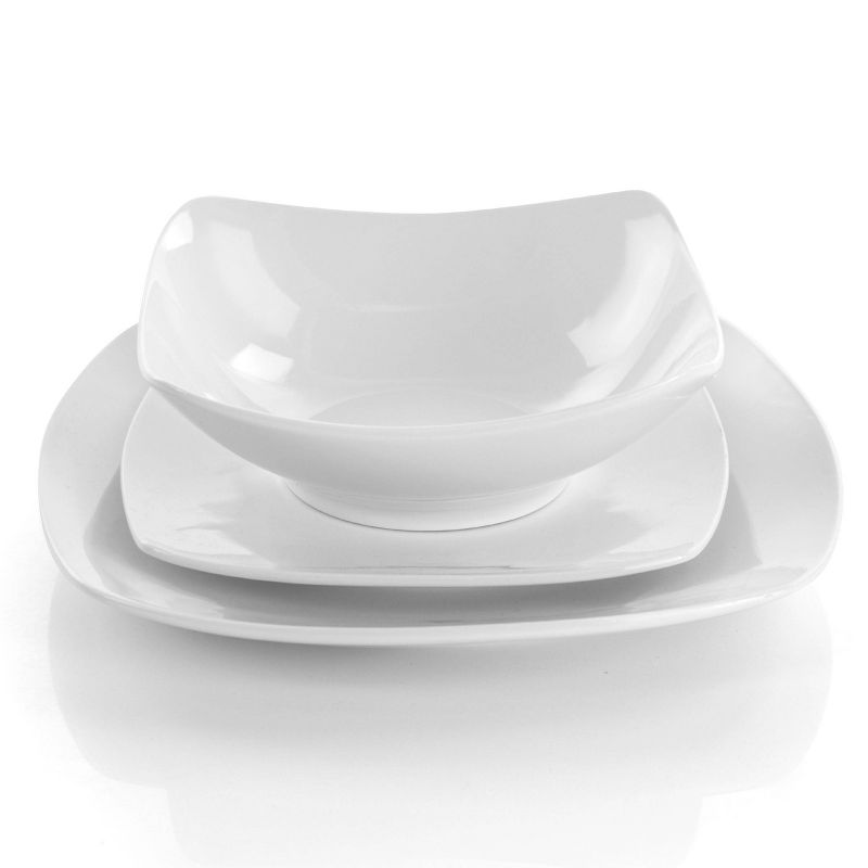 18pc Porcelain Newman Square Dinnerware Set White - Elama, 2 of 6