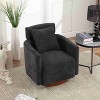CAVINAS Chenille Swivel Accent Chair with Curved Backrest and Wooden Base,Modern Upholstered Living Room Chairs,Reading Chairs for Living Room - 2 of 4