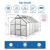 VYNXARIA 6*12 FT Polycarbonate Greenhouse Raised Base and Anchor Aluminum Heavy Duty Walk-in Greenhouses for Outdoor Backyard in All Season,Black - 4 of 4