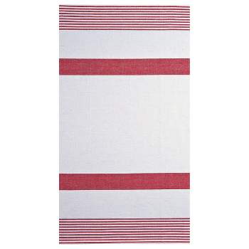 4x Threshold Kitchen Towel Red White Striped 100% Cotton 18x28