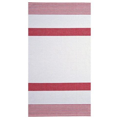 Red and White Kitchen Towels Cotton Dish Towels Striped 