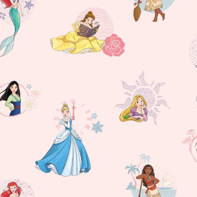 Disney Princess Power Peel and Stick Wallpaper Pink - RoomMates