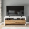 Boahaus Aurora TV Stand for TVs up to 55" White/Brown : Modern Style, Wood Laminate, Open Shelving - 3 of 4