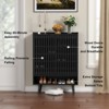 Shoe Cabinet Up to 24 Pairs, 6 Tier Shoe Storage Cabinet with Grille Doors & Adjustable Shelves - 3 of 4