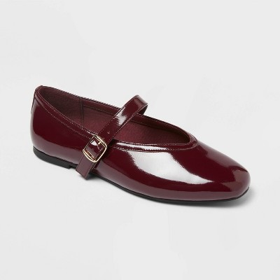 Women’s Elena Mary Jane Flats with Memory Foam Insole – A New day™ Burgundy