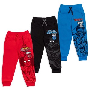 Marvel Avengers Spider-Man Venom Iron Man Thor Fleece 3 Pack Jogger Pants Toddler to Big Kid - 1 of 4