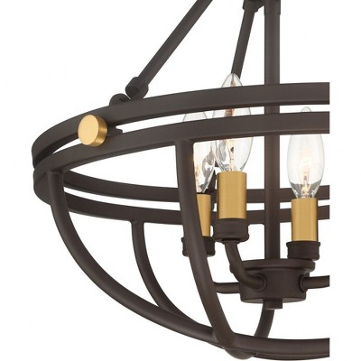Sergeant 16" Aged Brass and Bronze Semi-Flush Mount Light